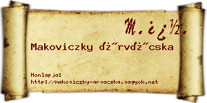 Makoviczky Árvácska névjegykártya